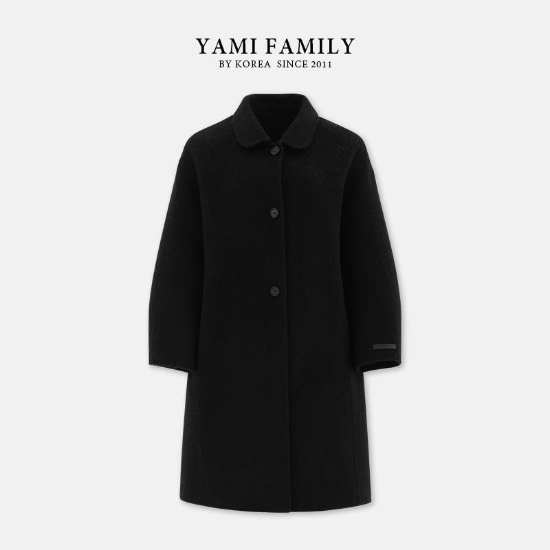 大连亚美 【黑森林】 YM 85287 女长款羊毛双面大衣中长款休闲大衣