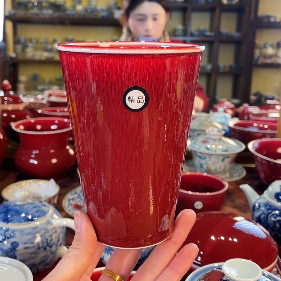 清欢雅玩原矿郎红精品可乐杯