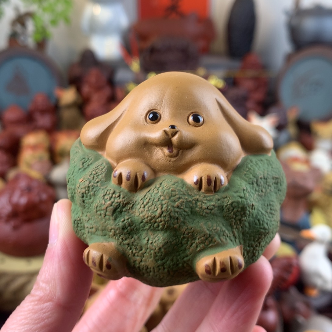 紫砂茶宠旺财百财狗