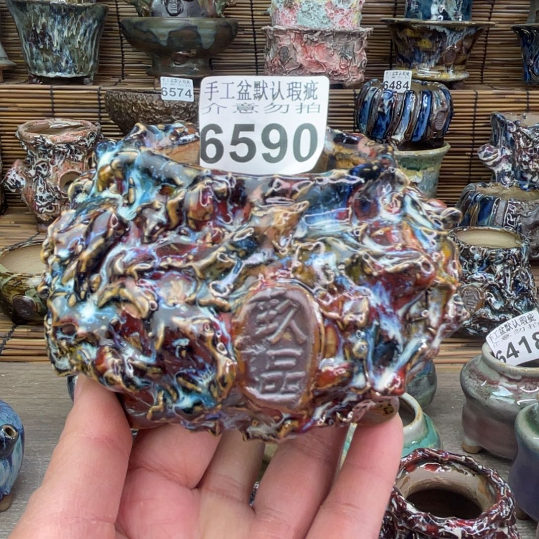 手工花盆默认瑕疵完美者勿拍