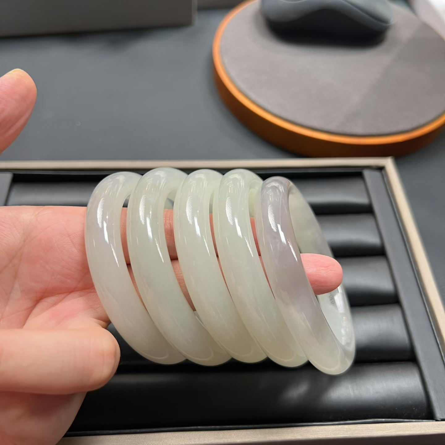 和田玉冰紫晴水飘紫新中式冰透送礼物手镯多样性发一