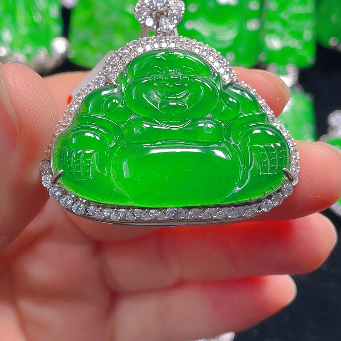 翡翠银S925镶嵌吊坠(不含链)