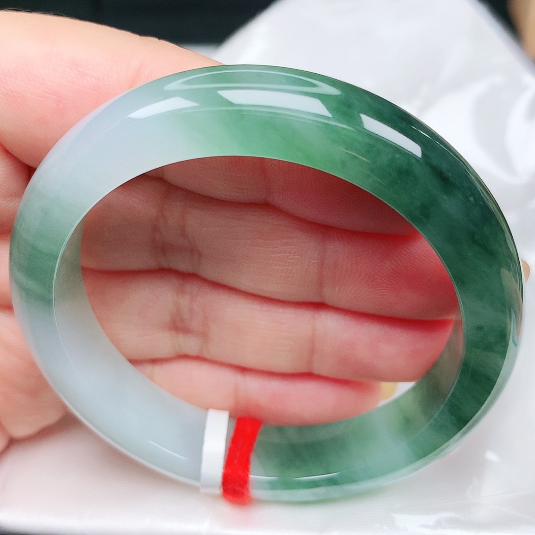 未镶嵌手镯翡翠31冰胶绿光森林