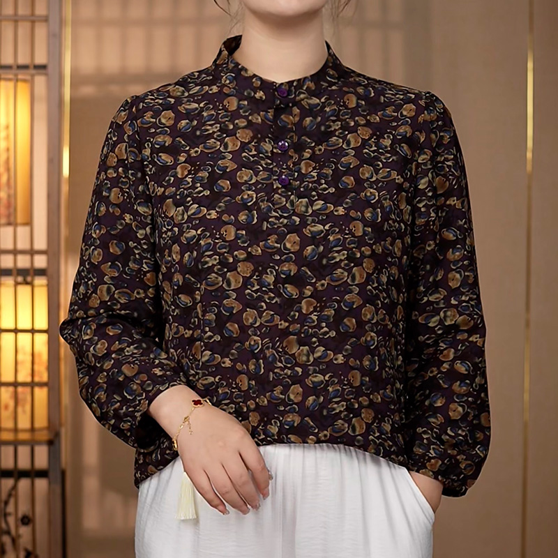【271】2025年新款中老年女装妈妈装时尚百搭套头长袖衬衫女