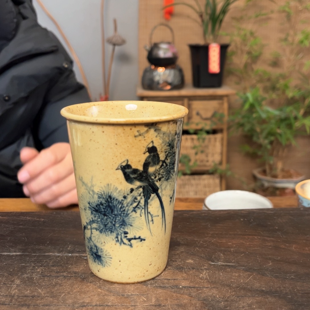杯景德镇柴烧手绘杯