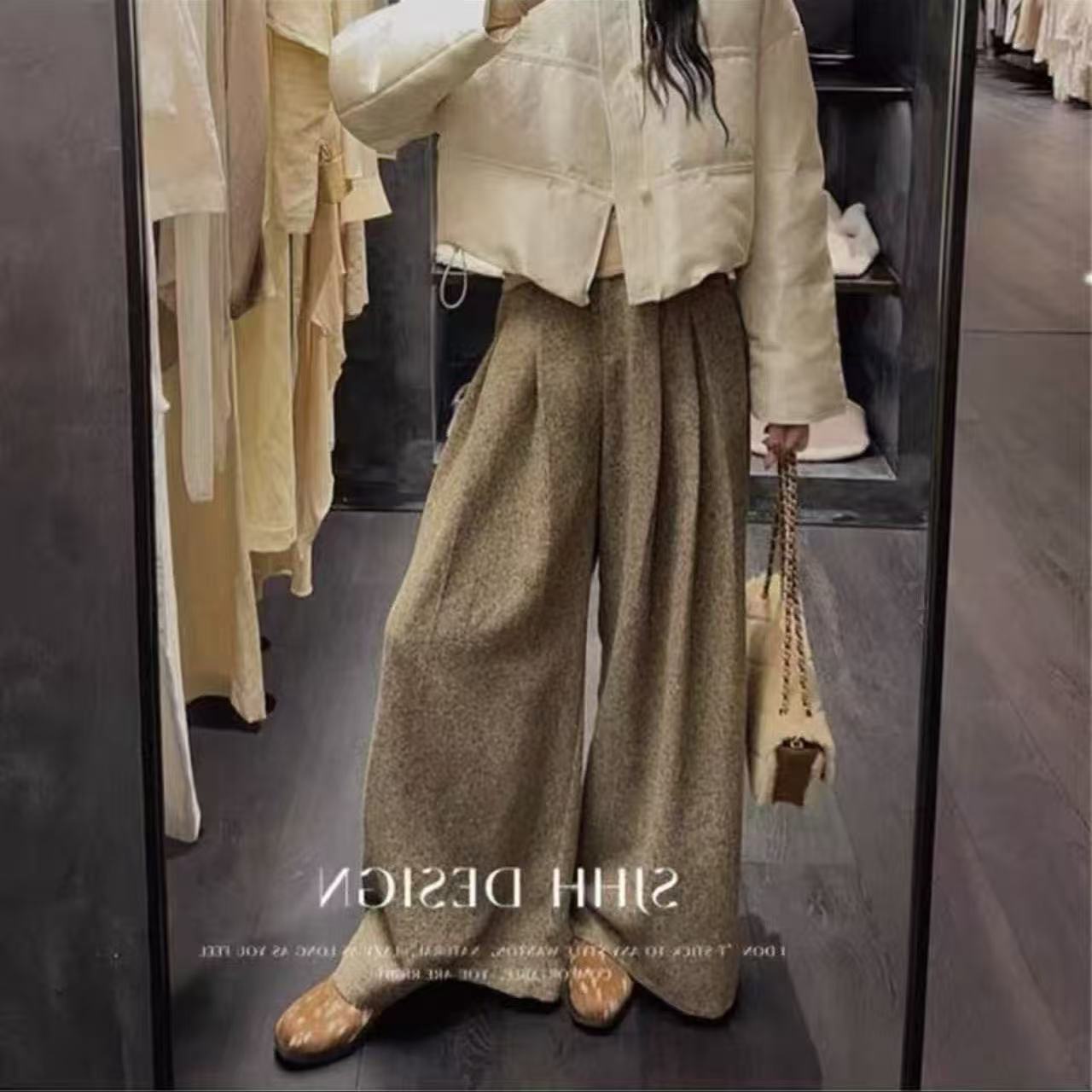 【伞型大阔腿】超厚实阔腿裤女