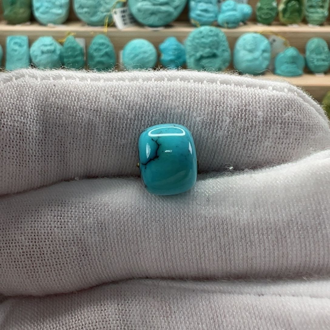 未镶嵌绿松石老型珠10x8mm