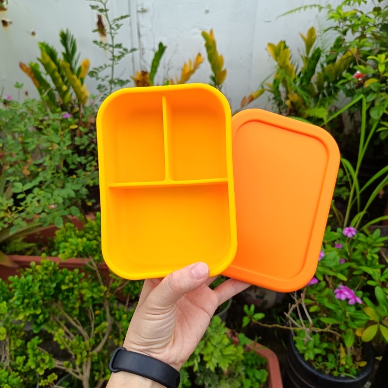 微瑕 700ml/1300ml3格饭盒 食品级硅胶 完美主义者慎拍