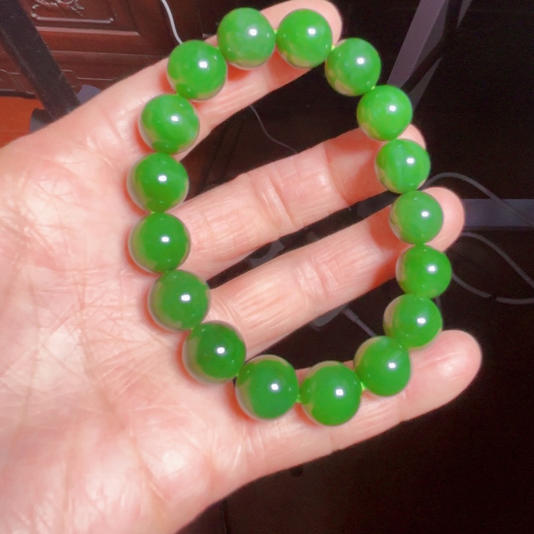 和田玉（碧玉）手串未镶嵌鲍*