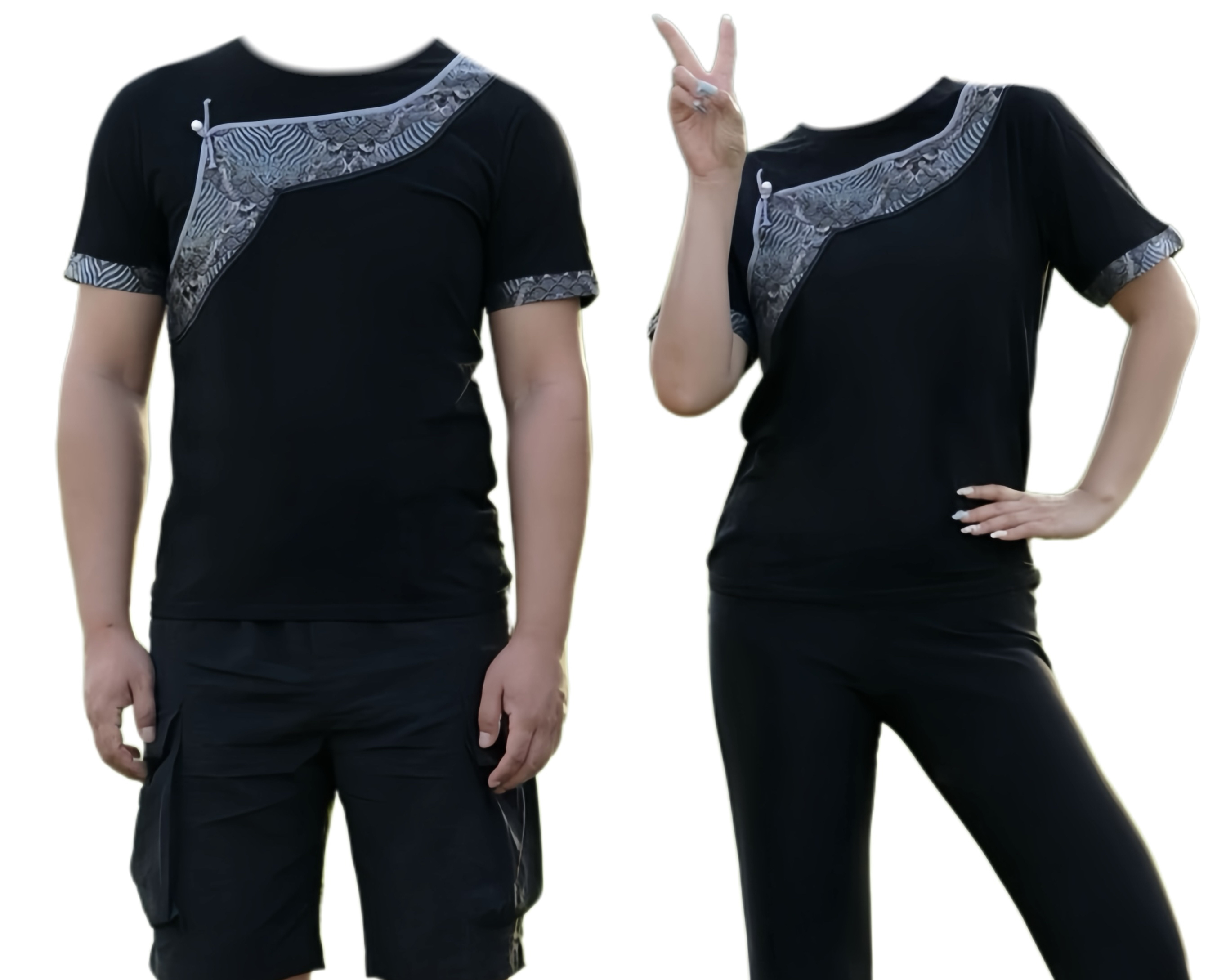 蒙古元素短袖半袖 男女同款高精密奥代尔弹力棉