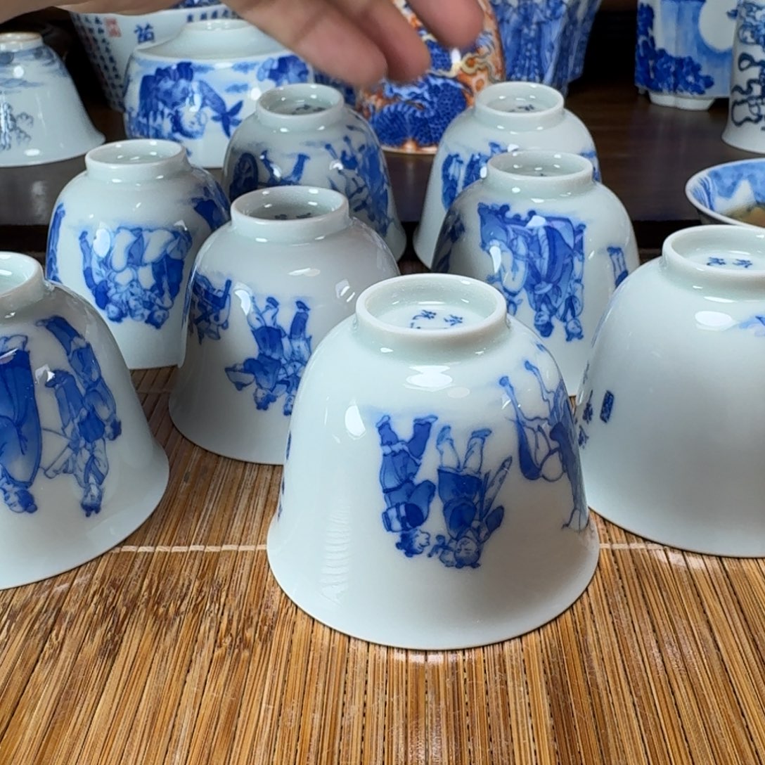 1***球瓷片当代景德镇陶瓷手绘茶具