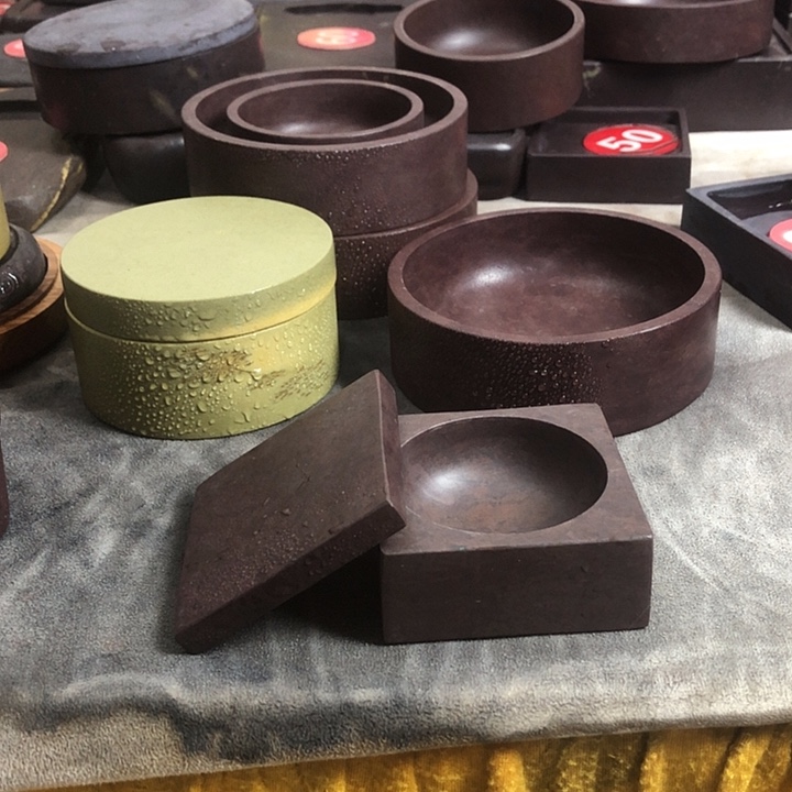 肇庆端砚3寸老宋坑配石盖