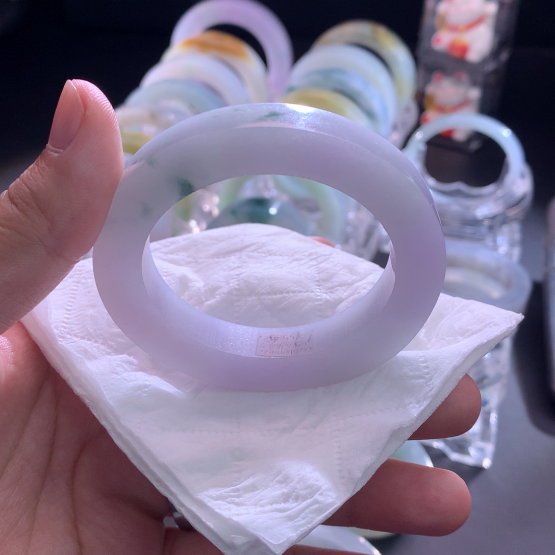 未镶嵌翡翠手镯冰翠色定制翡翠