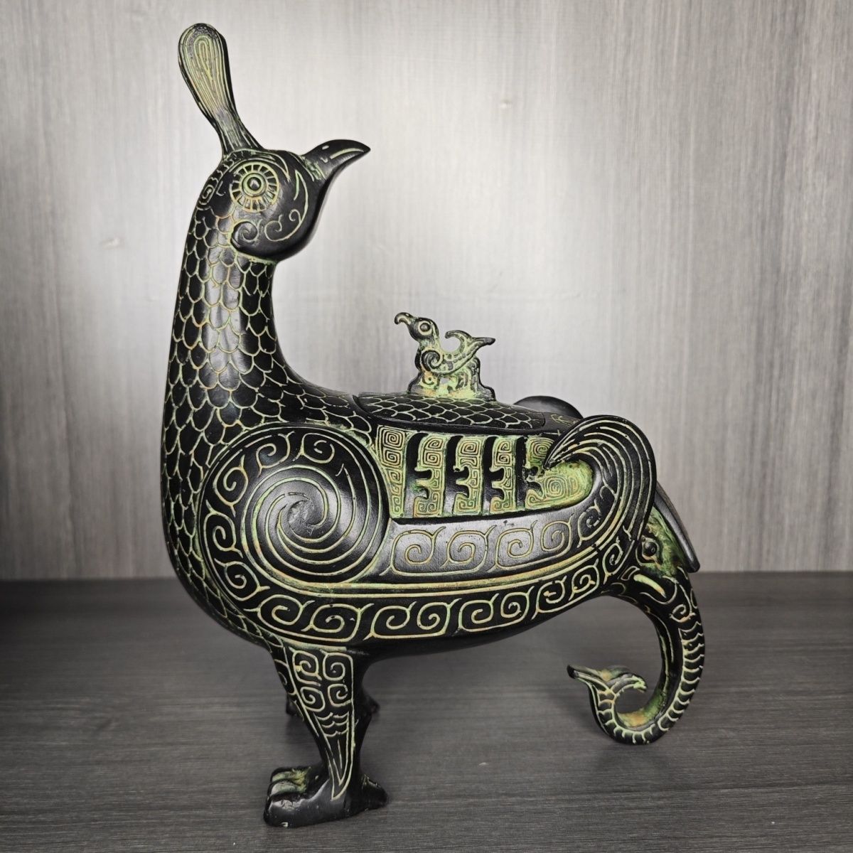 晋侯鸟尊新中式家居客厅玄关装饰高端礼品