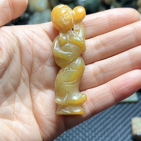 白玉菩提吊坠摆件