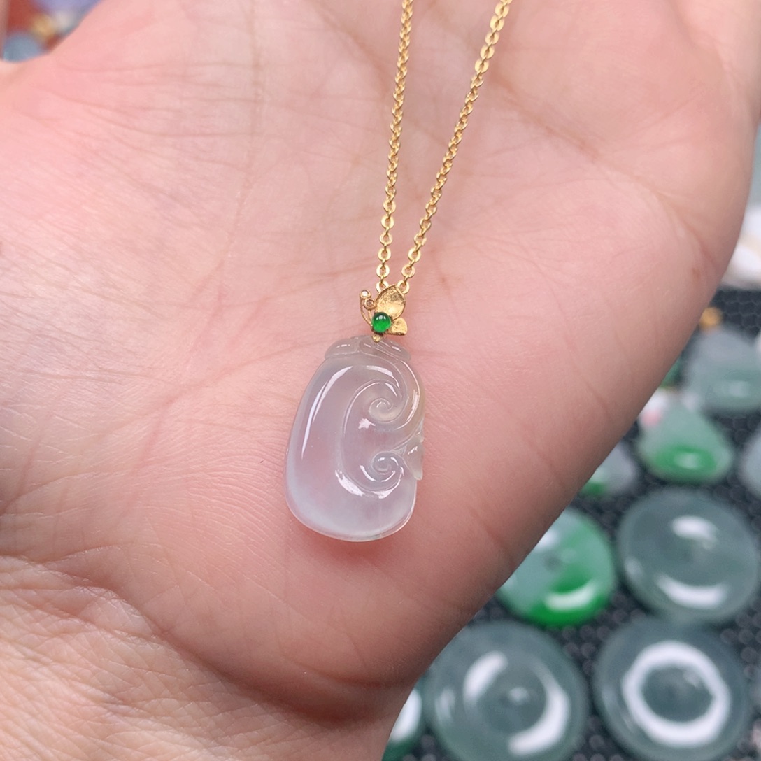 【闪购商品】翡翠吊坠(不含链)18K金镶嵌