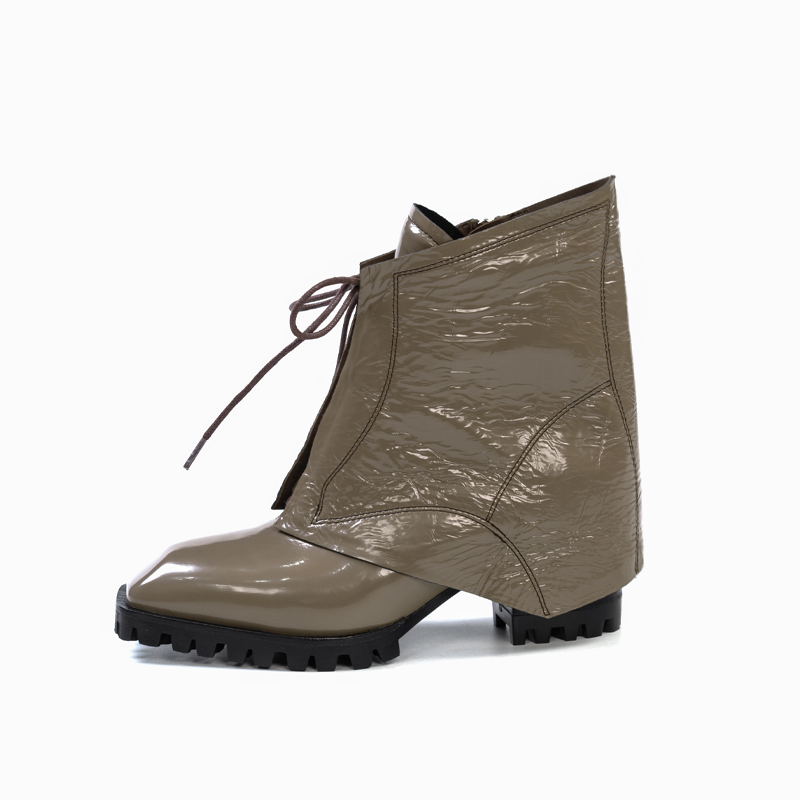 《辞忧》KING PING原创方头个性时装短靴潮流百搭款D60802