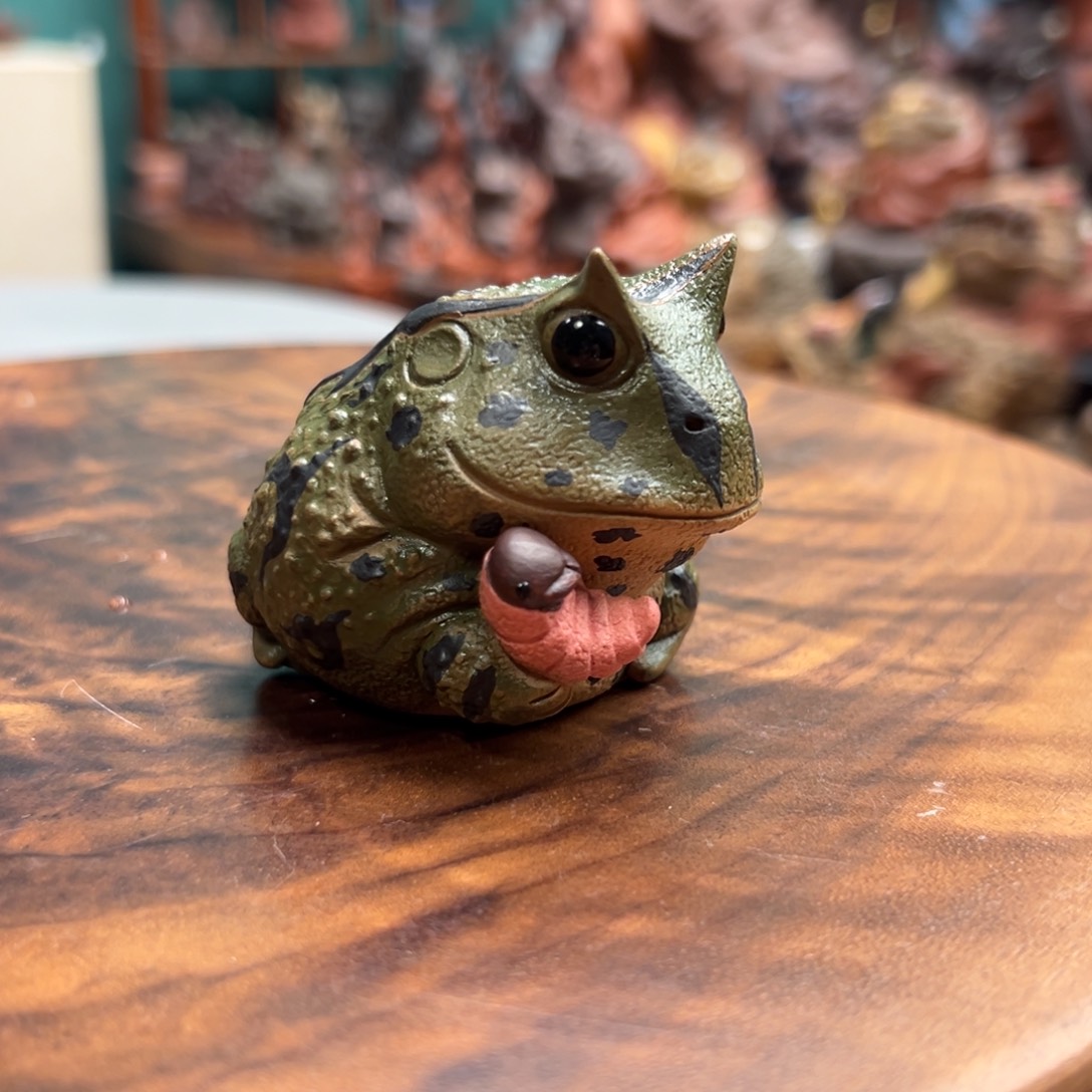 紫砂茶宠虫绿蛙紫砂紫砂