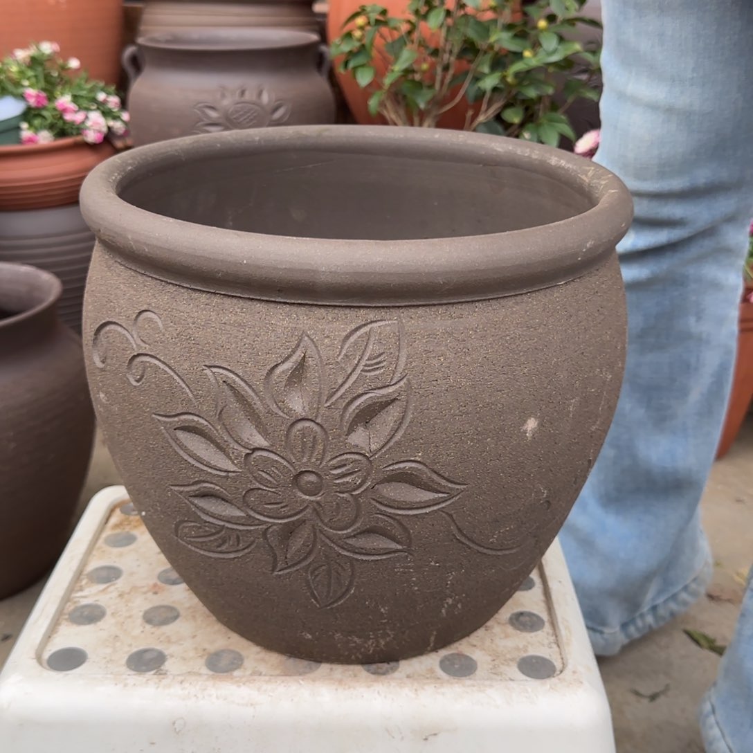 紫砂花盆口28高25宜兴紫砂