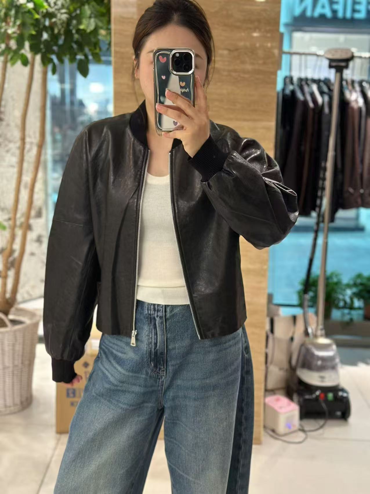 短款皮衣女士韩系秋季短款皮衣立领休闲质感