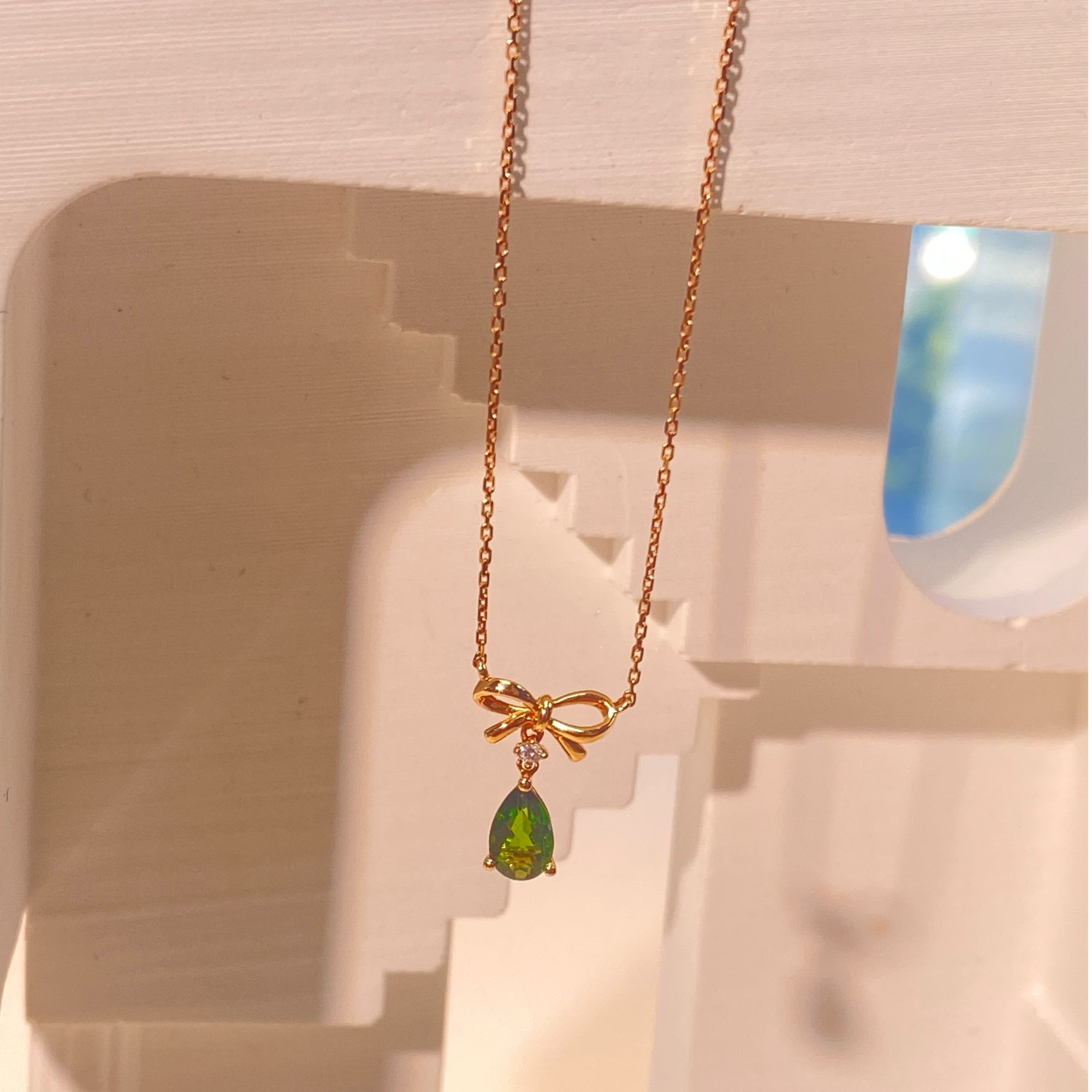 老戴甄选情人节礼物18k金透辉石项链1.75g高级定制