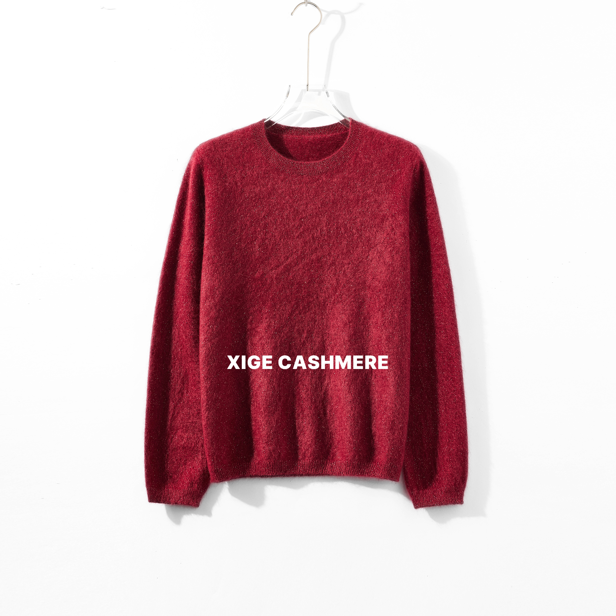 真贝·飘柔 喜歌 100山羊绒女士圆领长袖针织衫 8197