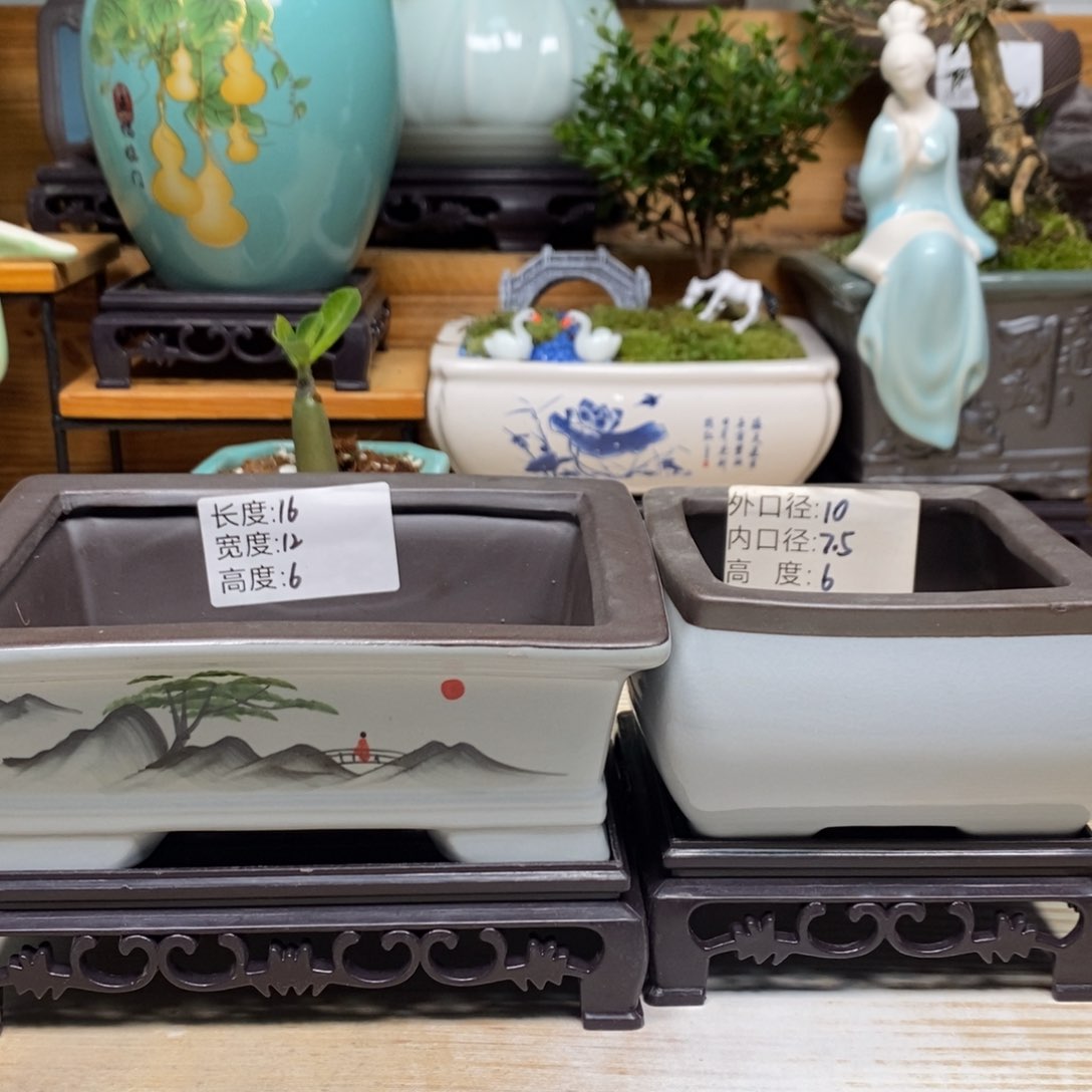 紫砂陶瓷艺术花盆陶瓷