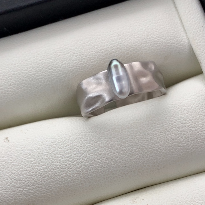 银S925镶嵌戒指海水珍珠