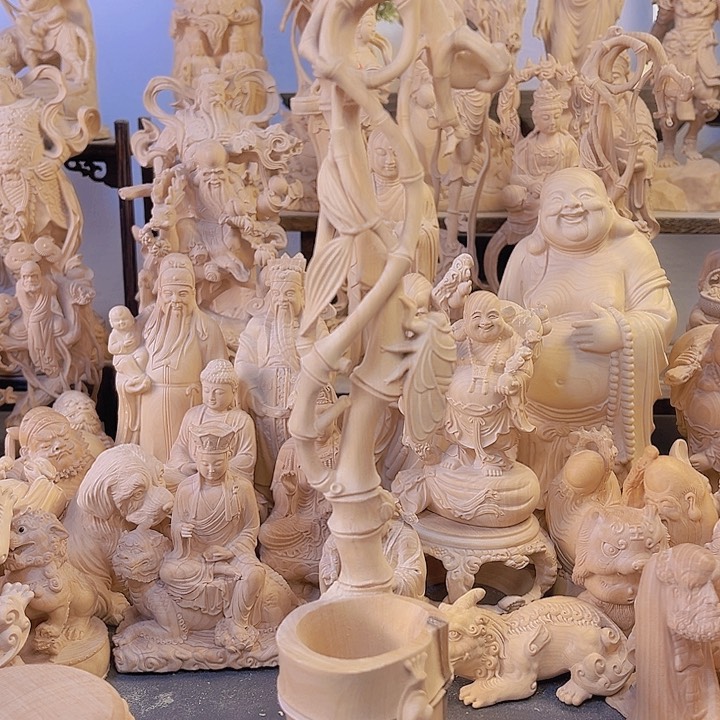 木静*小叶黄杨木25高竹节笔挂