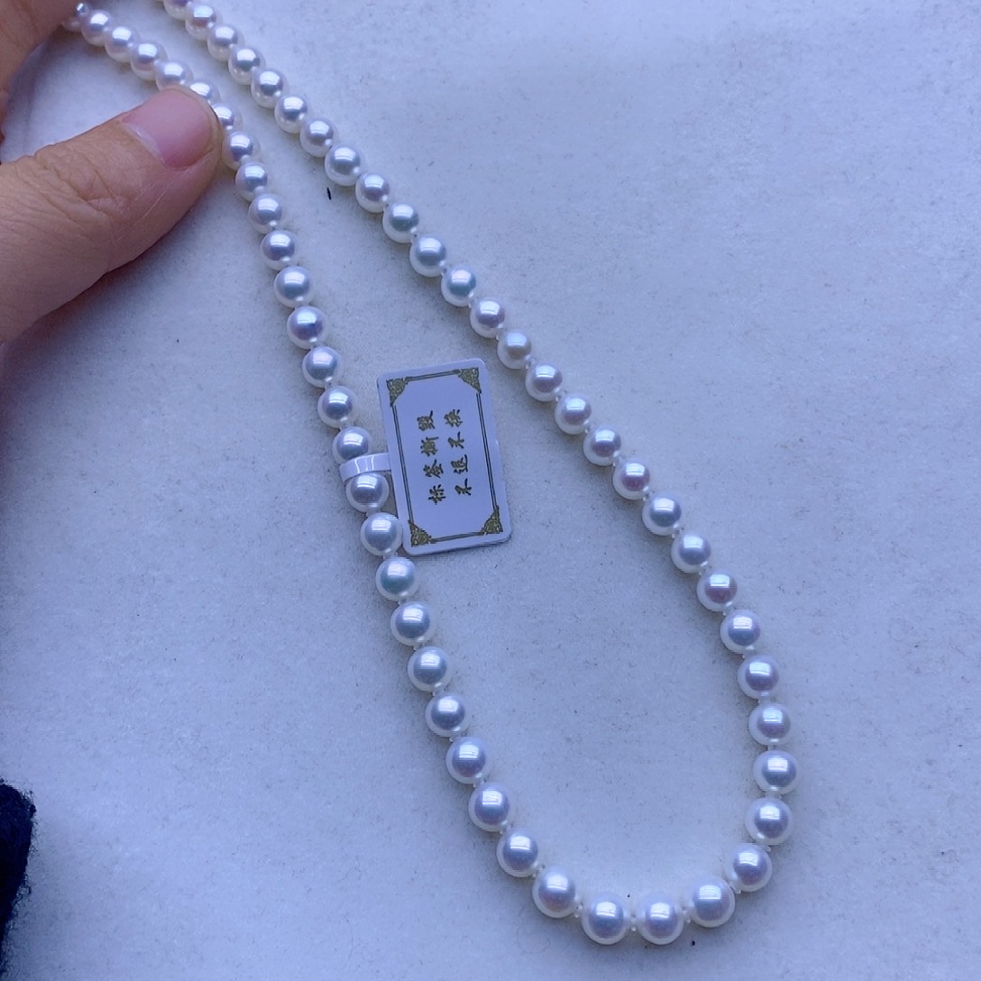 淡水珍珠18K金镶嵌项链用****7