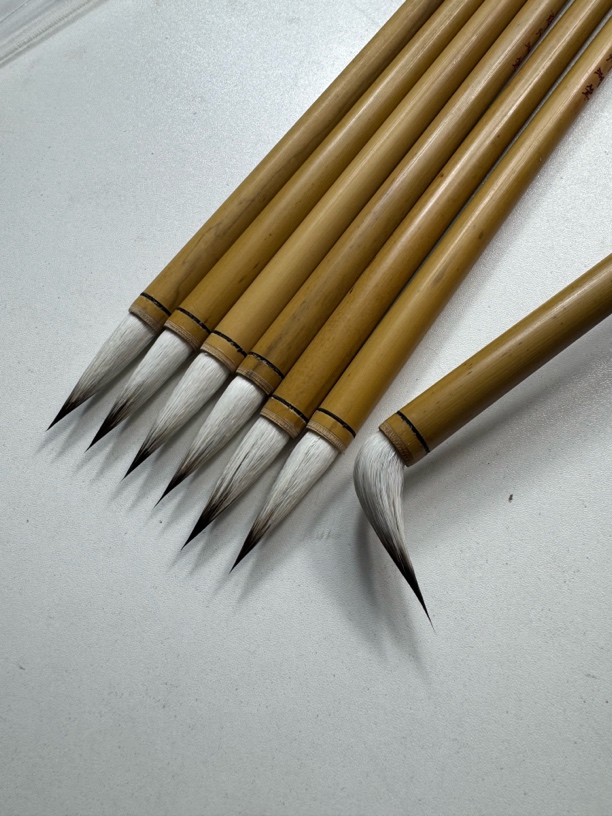 【精制大白云5支】纯毛软毫紫羊毫库存笔杆瑕疵处理