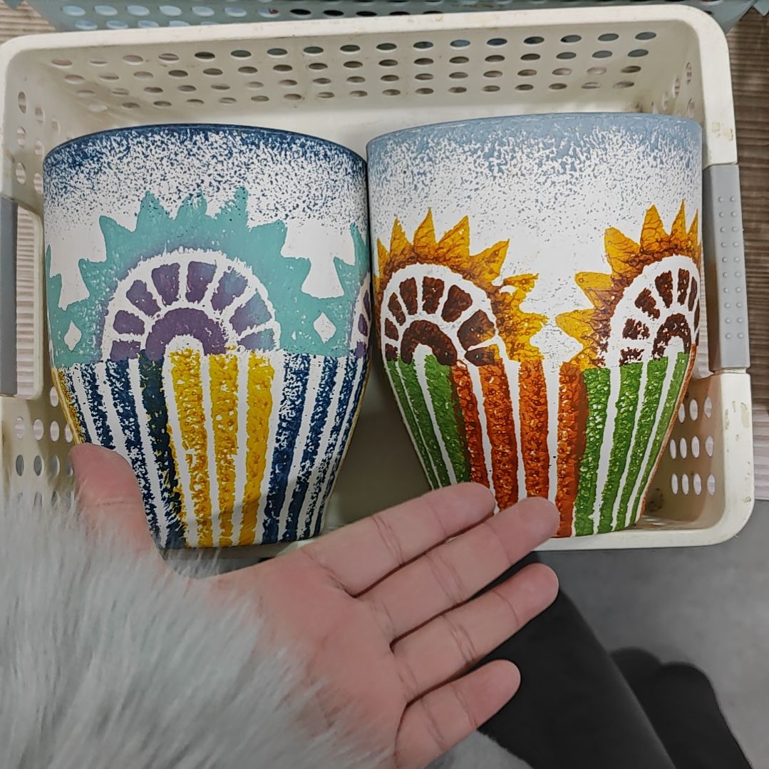 红陶吸水透气的白陶花盆凑满12发货