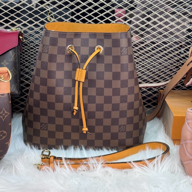 95新 LouisVuitton/路易威登 拉瑞苏严选/包展/LV棕棋盘格水桶