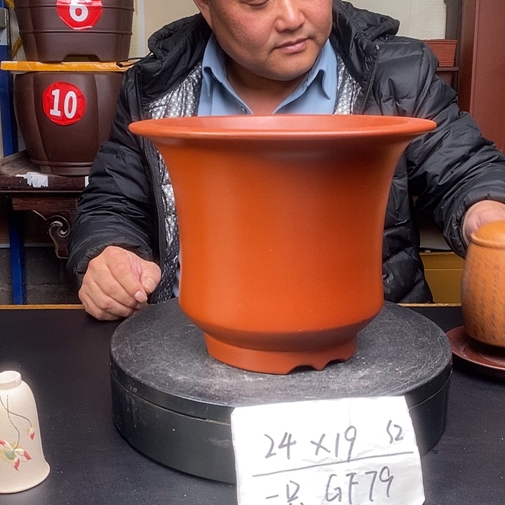 紫砂花盆货号一只GF79