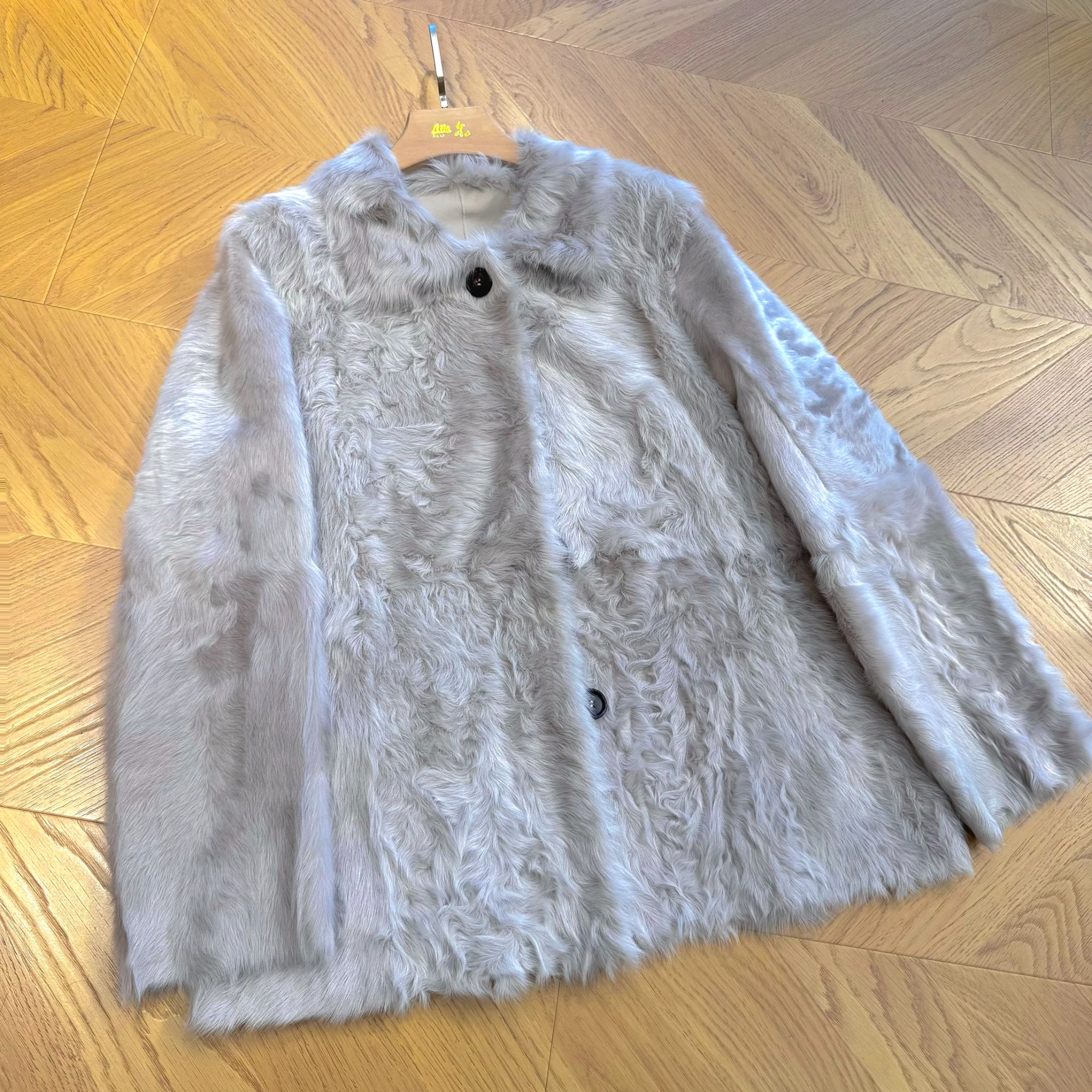 山.尔【绯银】稀缺象羔小湖羊皮毛一体保暖外套