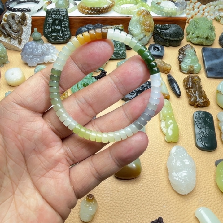 和田玉手链未镶嵌定制款