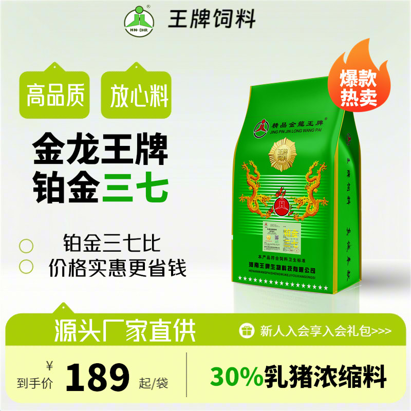 精品金龙王牌铂金三七乳猪浓缩料乳猪饲料小猪仔猪饲料猪饲料