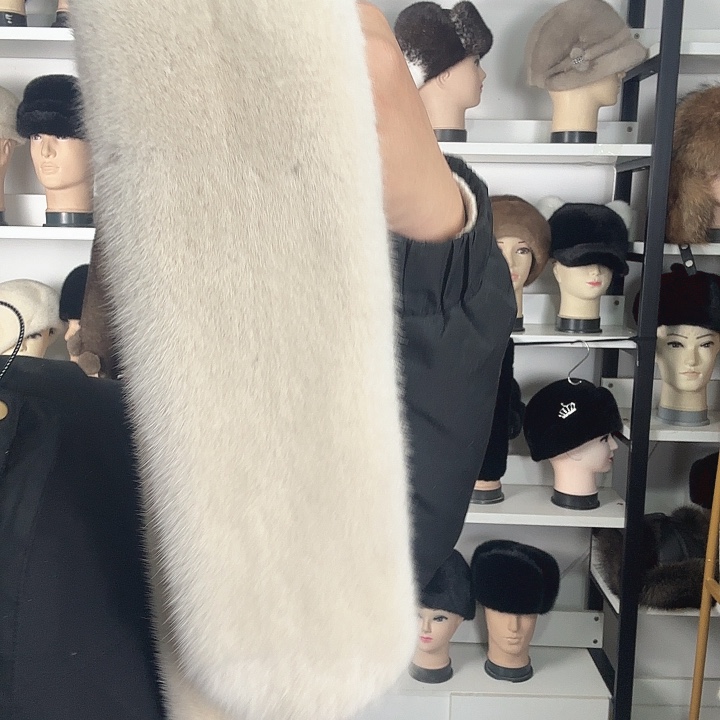 水貂皮珍珠色水貂围巾600