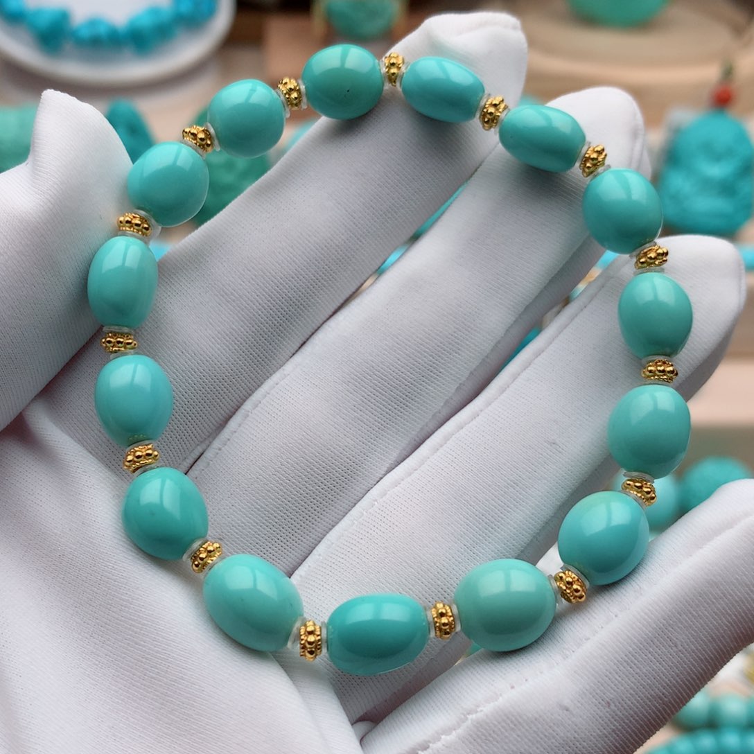 绿松石珠宝奇石未镶嵌8mm