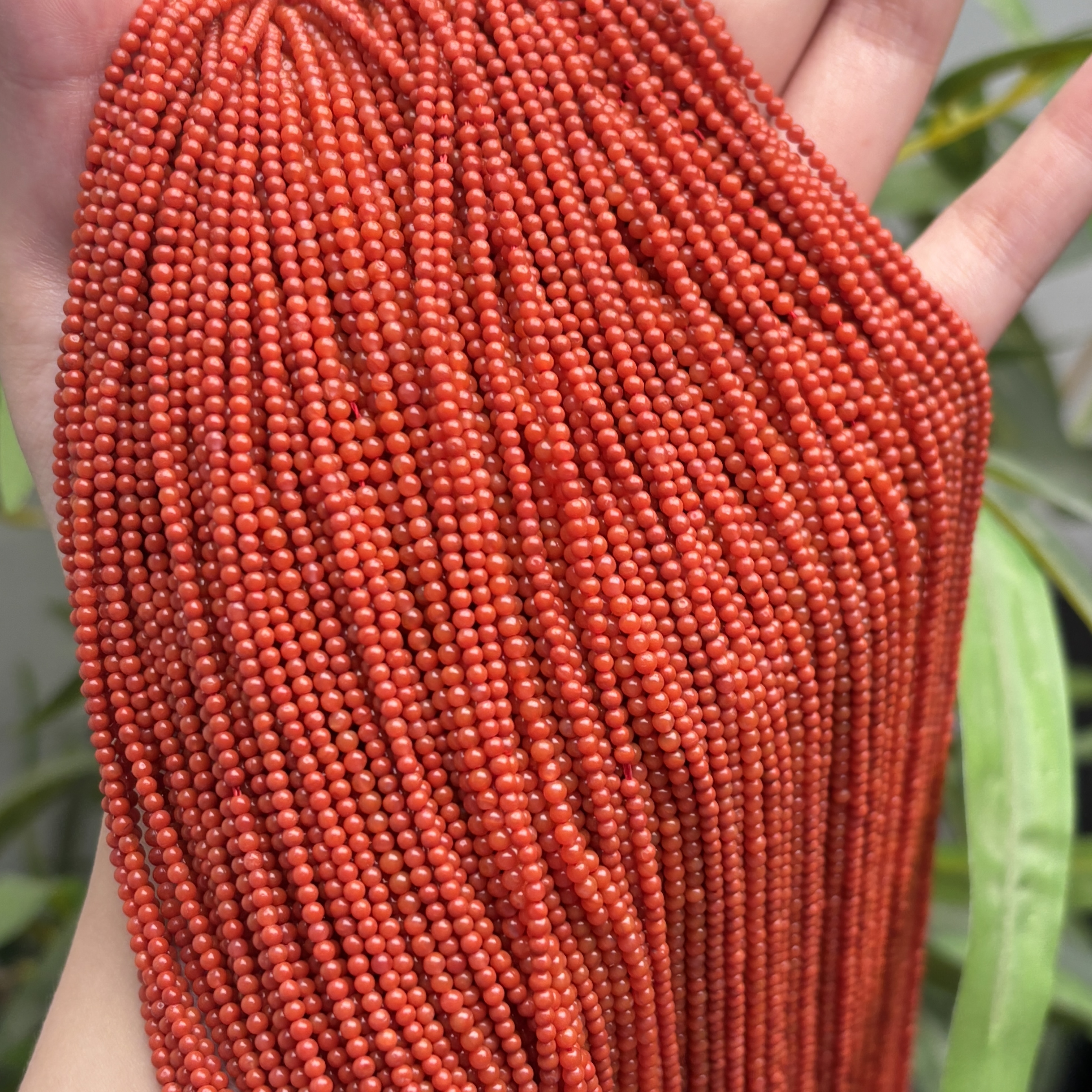 南红玛瑙川料瓦西料满色满肉2mm左右baby珠随机一条