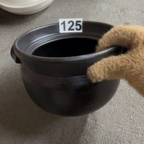 泥塑磁州窑出口尾货干烧锅口径18高 12.5