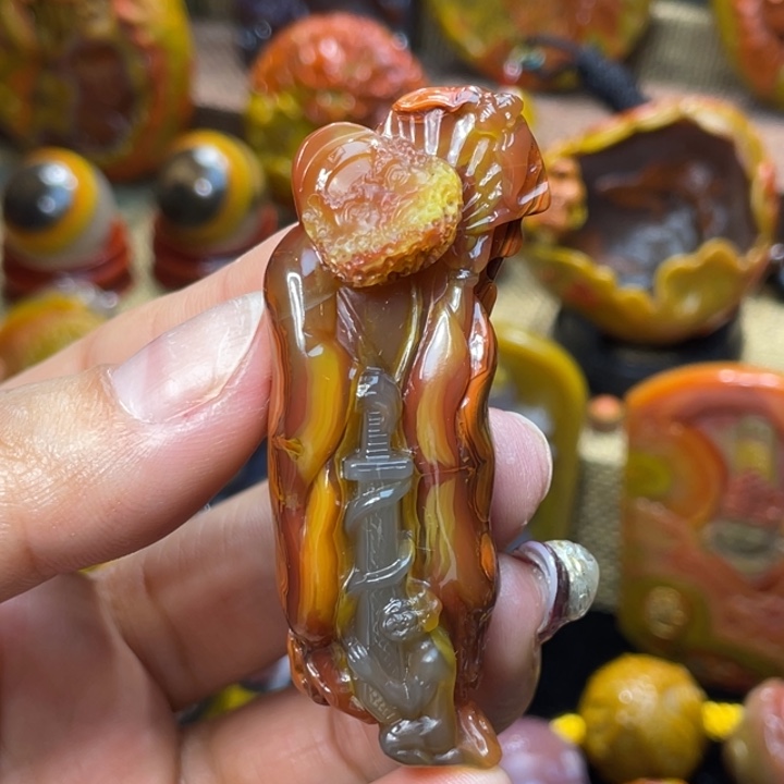 玛瑙/玉髓未镶嵌珠宝奇石北票钟馗特价3888