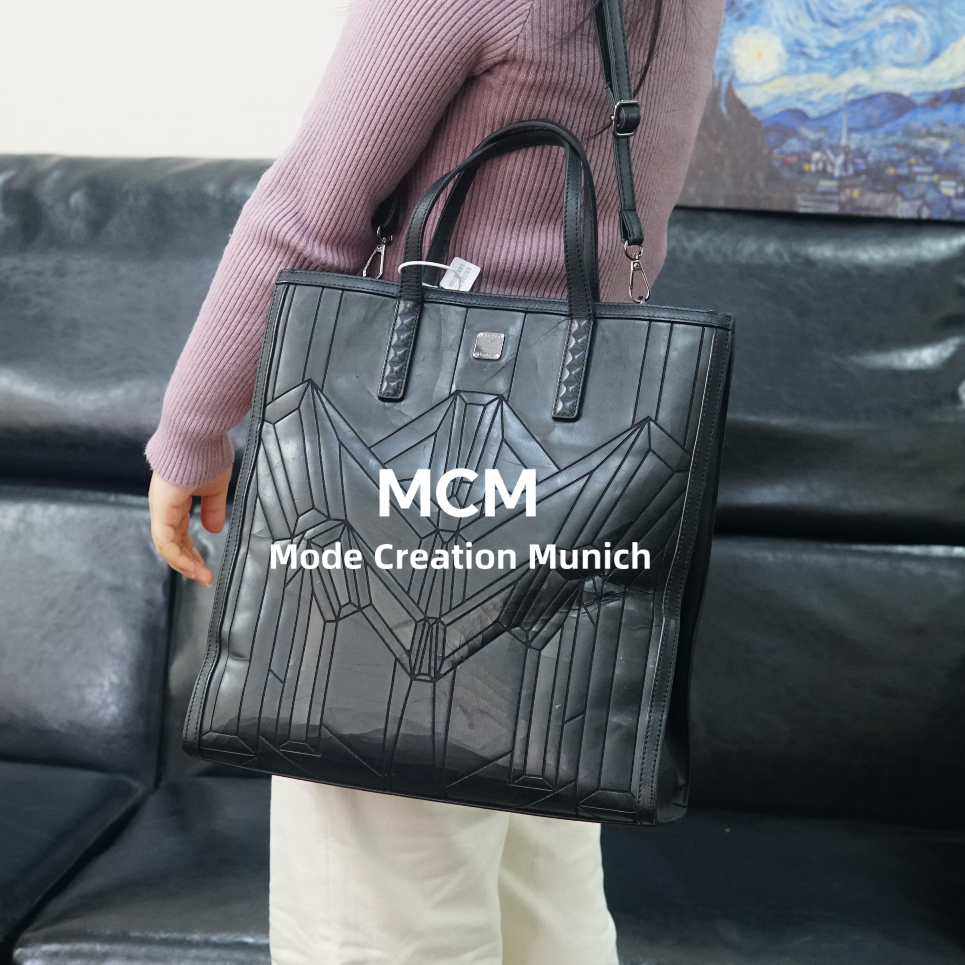 95新 MCM 黑色单肩包/NE02412037/2037