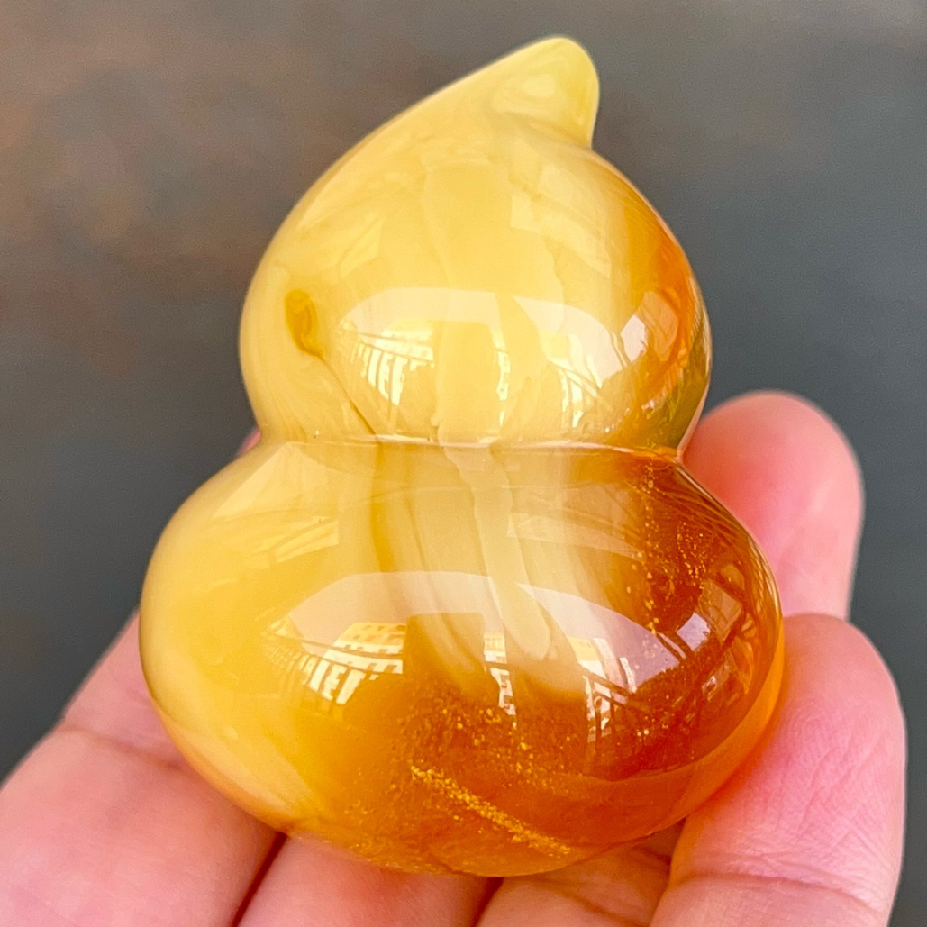 俄料橘红金沙立体葫芦