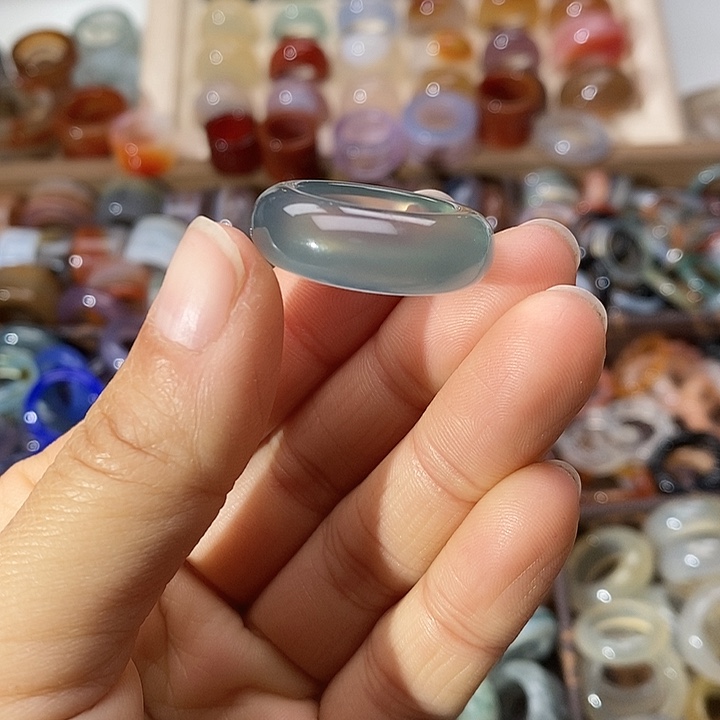 玛瑙/玉髓未镶嵌戒指A 7不退换港16内径17.6