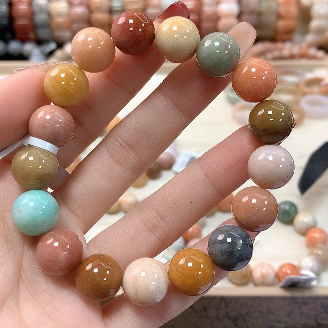 硅化珊瑚（珊瑚玉）手链未镶嵌月***?336