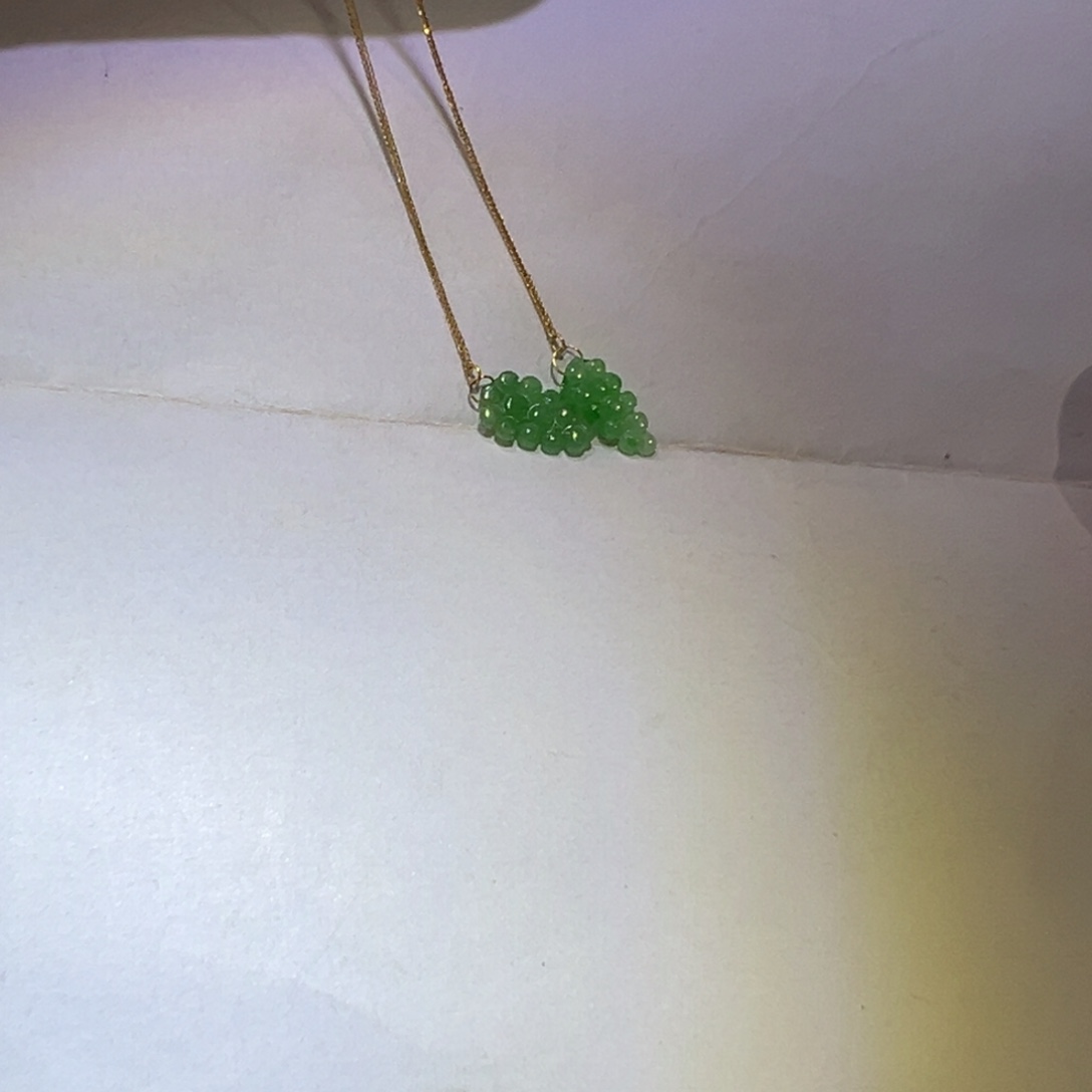 翡翠颈饰18K金镶嵌耳环