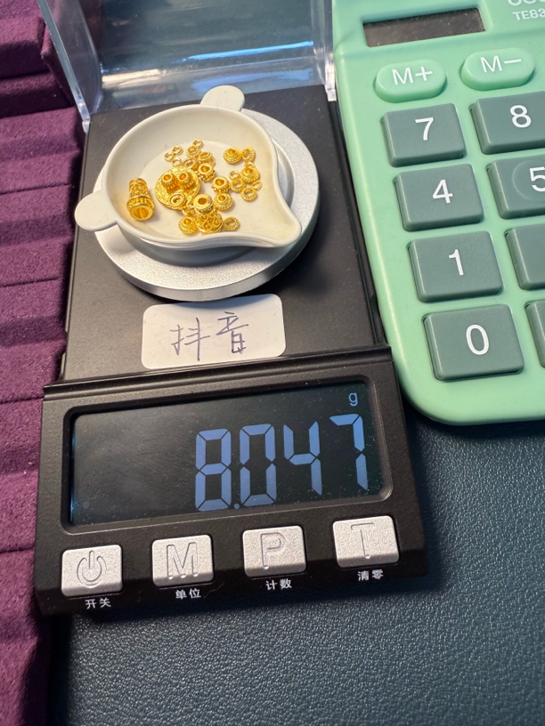 足金999唐草纹弟子珠九宫卡十万能轴款式二秀