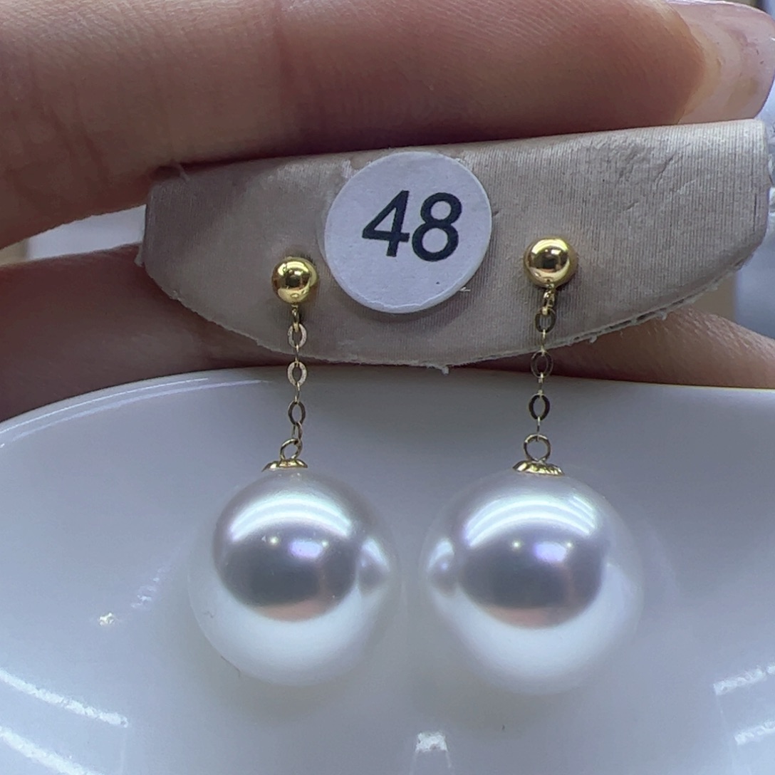 淡水珍珠耳饰18K金镶嵌