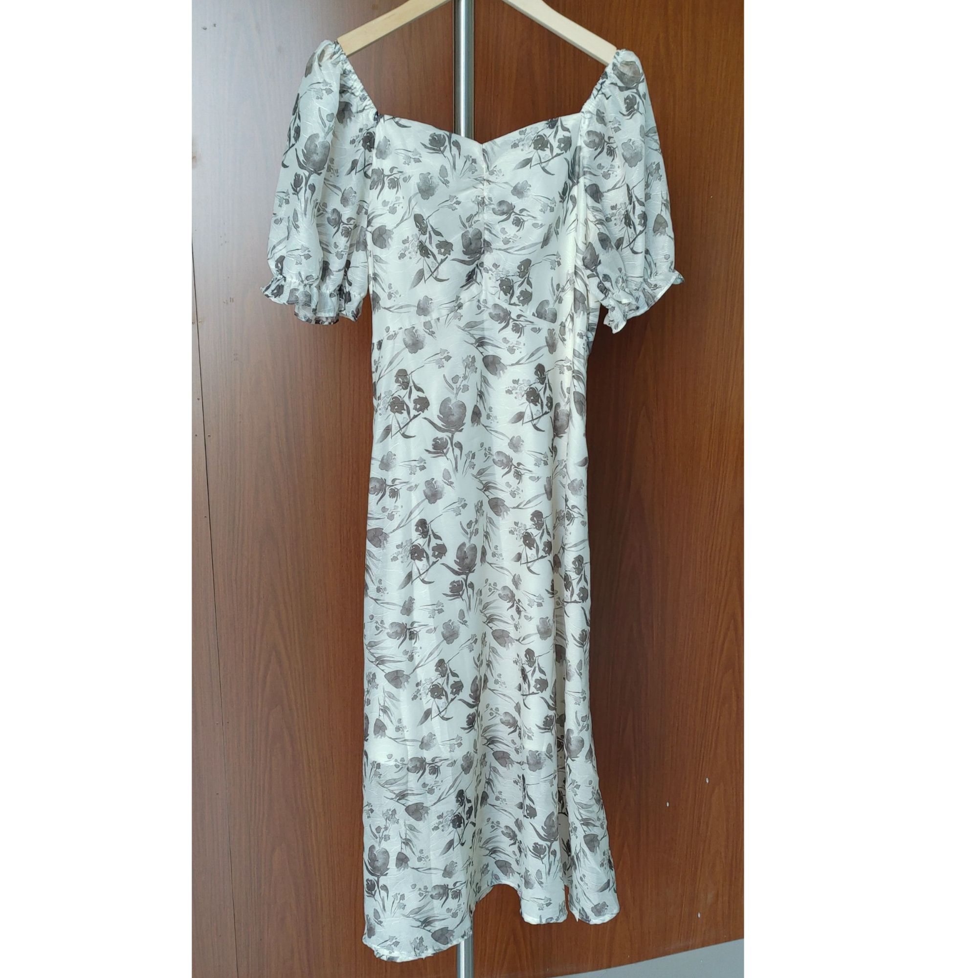 优雅法式青花连衣裙女装长裙中式印花连衣裙气质夏季